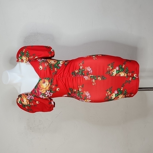 Betsey Johnson Fire Flower Red Mini Dress Size Small - Picture 1 of 13